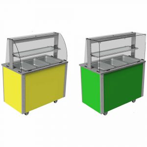 Deli curved or square glass type quartz heated and illuminated gantries, with closed front (models VC3QGD and VC3QGDSL)