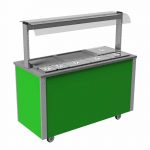 Carvery Station, curved glass type, open front with quartz heated and illuminated gantry, model VC4CS